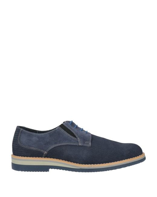 FRANZINI Blue Lace-Up Shoes Leather for men