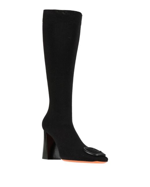 Santoni Black Boot Textile Fibers