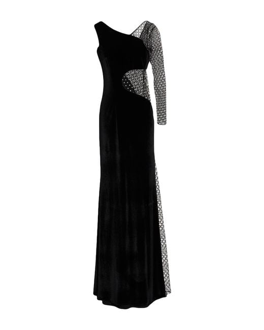 MATILDE COUTURE Black Maxi Dress Polyester, Elastane