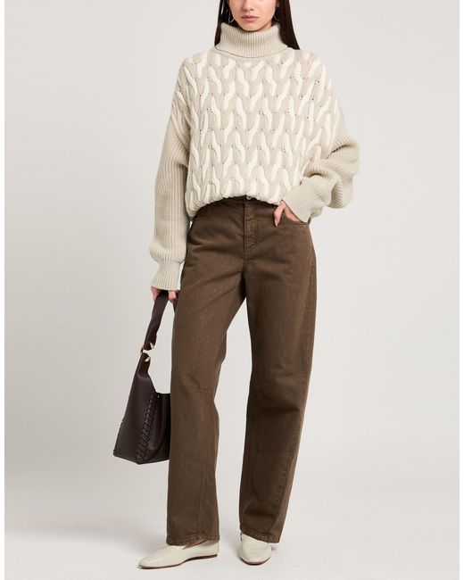 Brunello Cucinelli Brown Jeans Cotton, Viscose, Polyester