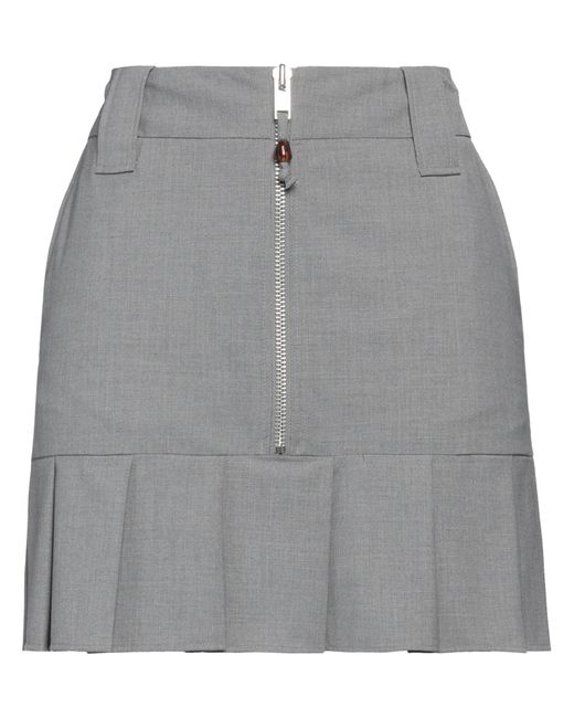 Ganni Gray Mini Skirt Ecovero Viscose, Recycled Polyester, Elastane