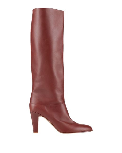 Chloé Red Tan Boot Leather