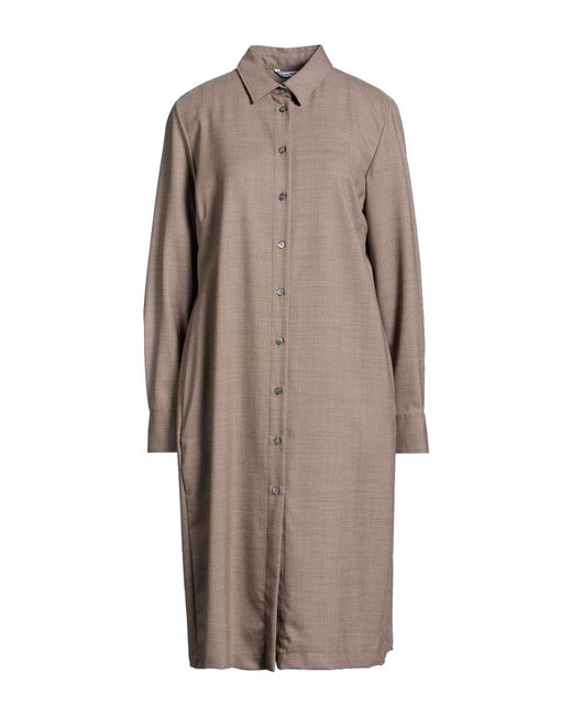 Caliban Brown Midi Dress Virgin Wool, Elastane