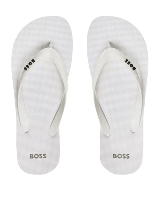 Sandalias de dedo Boss de hombre de color White