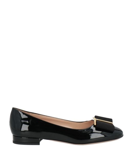 Tom Ford Black Ballet Flats Calfskin, Viscose, Brass