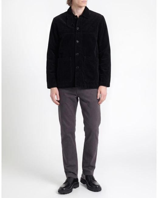 Officine Generale Black Jacket Cotton, Elastane for men