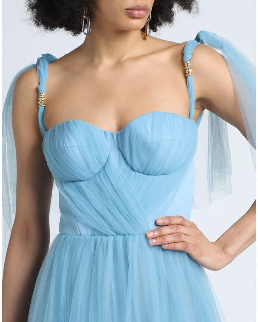 Elisabetta Franchi Blue Maxi Dress