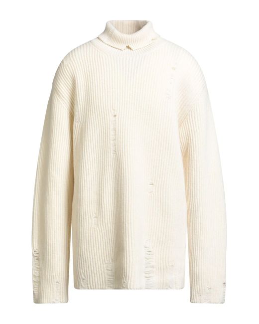 Ann Demeulemeester White Ivory Turtleneck Virgin Wool for men