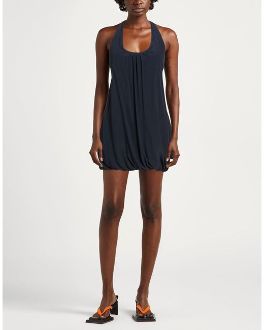 Hache Blue Mini Dress Acetate, Silk