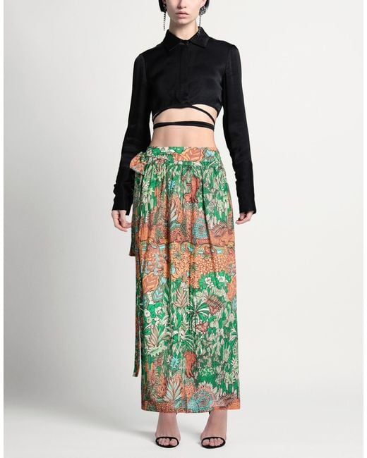 CONNOR & BLAKE Green Maxi Skirt Cotton