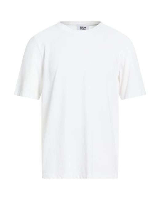 Alpha Studio White T-Shirts for men