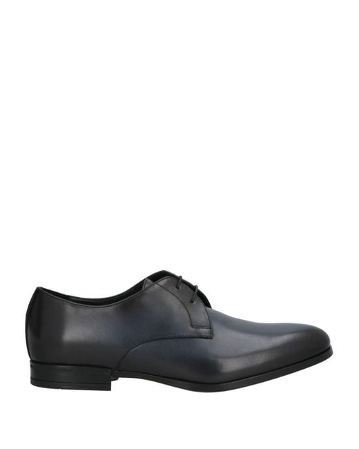 Doucal's Black Midnight Lace-Up Shoes Leather for men