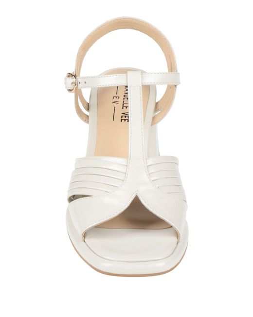 Emanuélle Vee White Light Sandals Leather