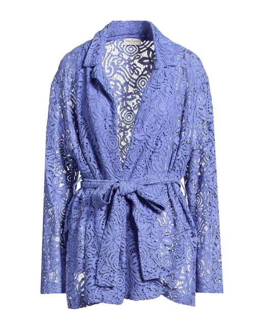 Rebel Queen Blue Jacket Cotton, Viscose, Polyamide, Polyester