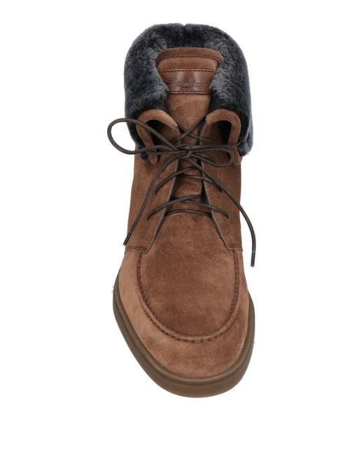 Santoni Brown Ankle Boots Leather for men