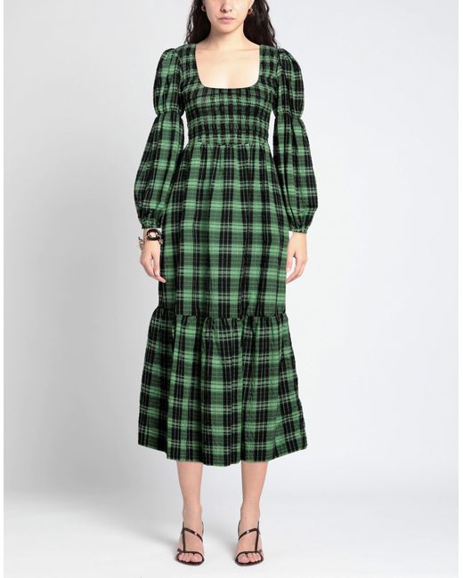 Ganni Green Midi Dress