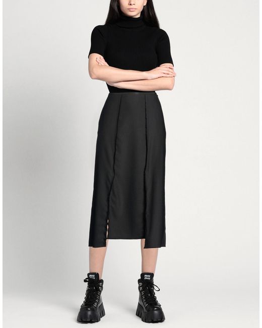 Crida Milano Black Midi Skirt Wool, Lycra