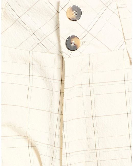 SOLOTRE White Ivory Pants Cotton, Polyamide, Elastane