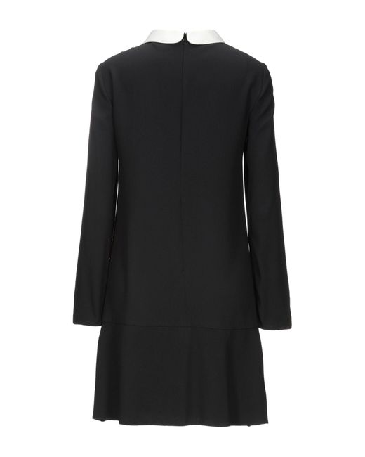 RED Valentino Black Mini Dress Acetate, Viscose, Polyester, Cotton, Polyamide