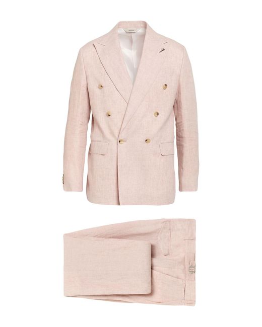 Paoloni Pink Suit Linen for men