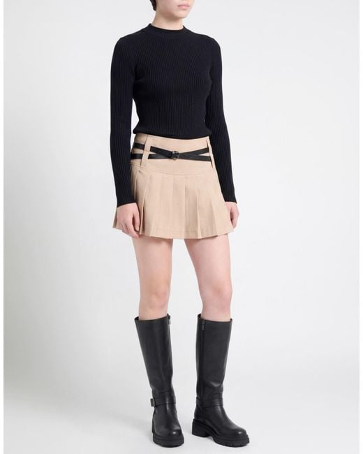 ViCOLO Natural Mini Skirt Polyester, Viscose, Elastane