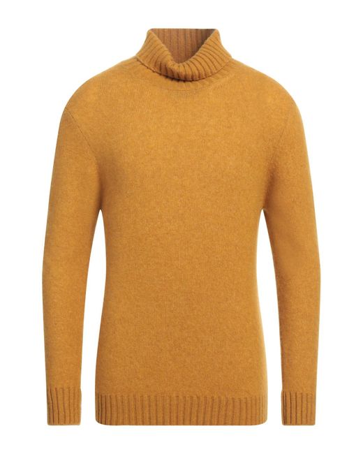Piacenza Cashmere Orange Mustard Turtleneck Cashmere, Silk, Polyamide for men