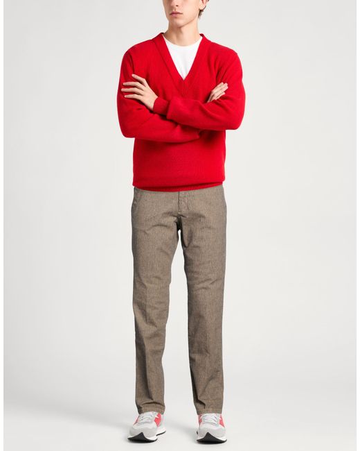 Manuel Ritz Gray Khaki Pants Cotton, Elastane for men