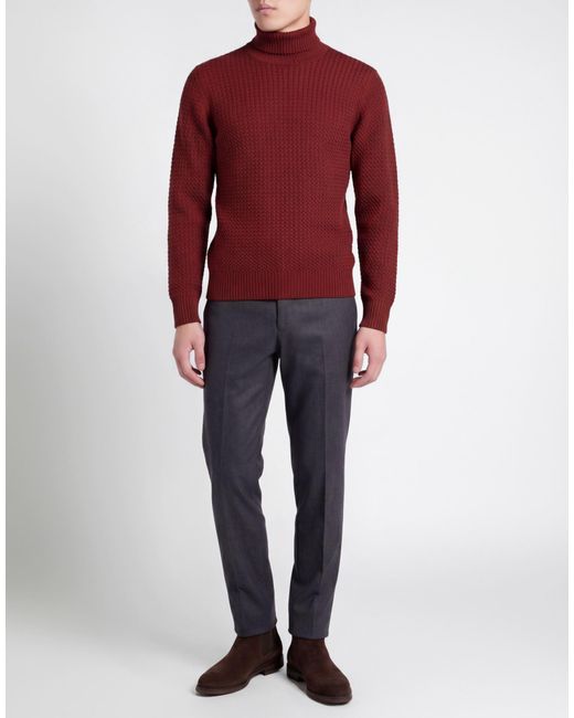 Gran Sasso Red Turtleneck Virgin Wool for men