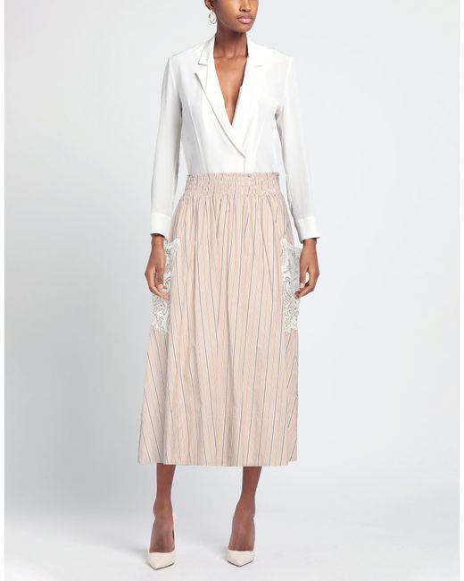 Twinset Natural Midi Skirt