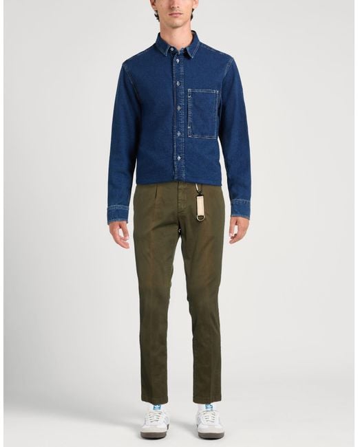 Manuel Ritz Green Military Pants Cotton, Elastane for men