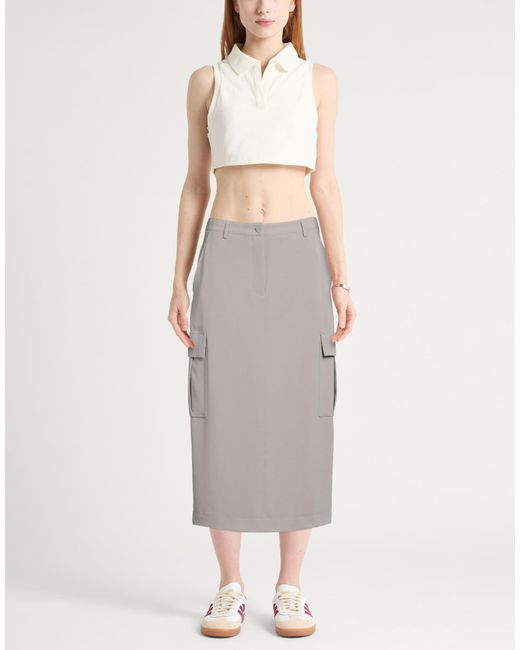 Theory Gray Midi Skirt
