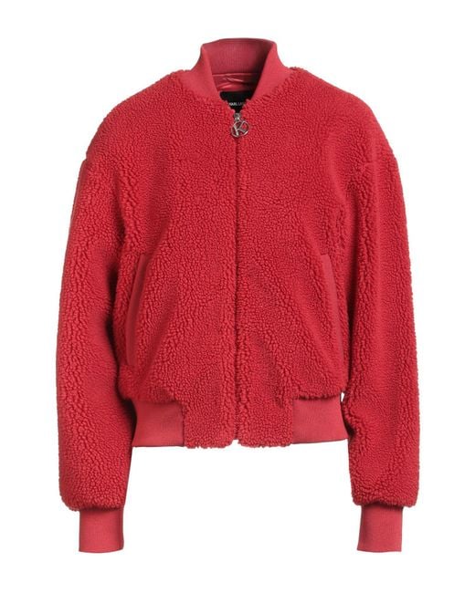 Karl Lagerfeld Red Shearling & Teddy