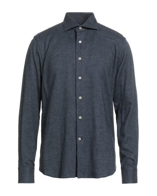 Alessandro Gherardi Blue Midnight Shirt Cotton for men