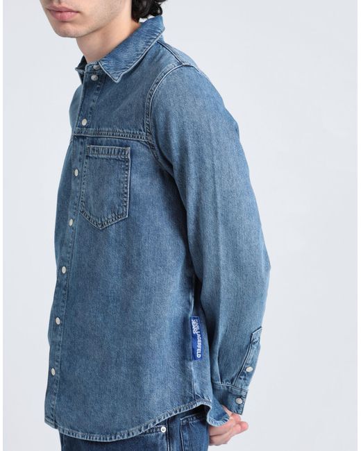 Camisa vaquera Karl Lagerfeld de hombre de color Blue