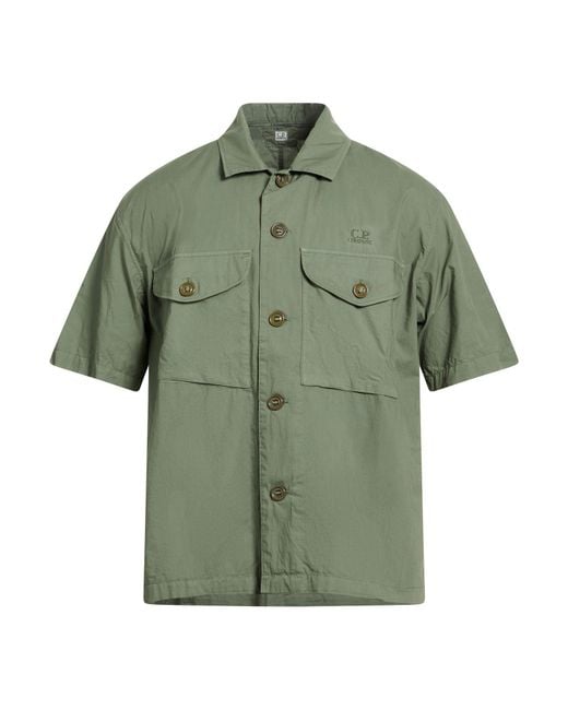 C P Company Green Military Shirt Cotton for men