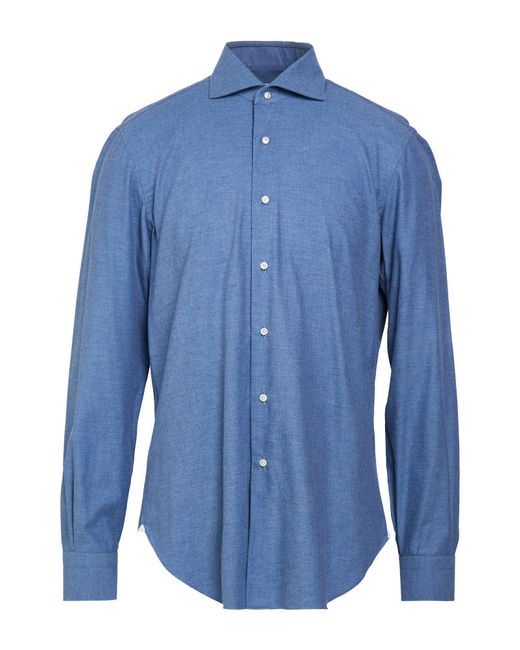 Barba Napoli Blue Slate Shirt Cotton for men