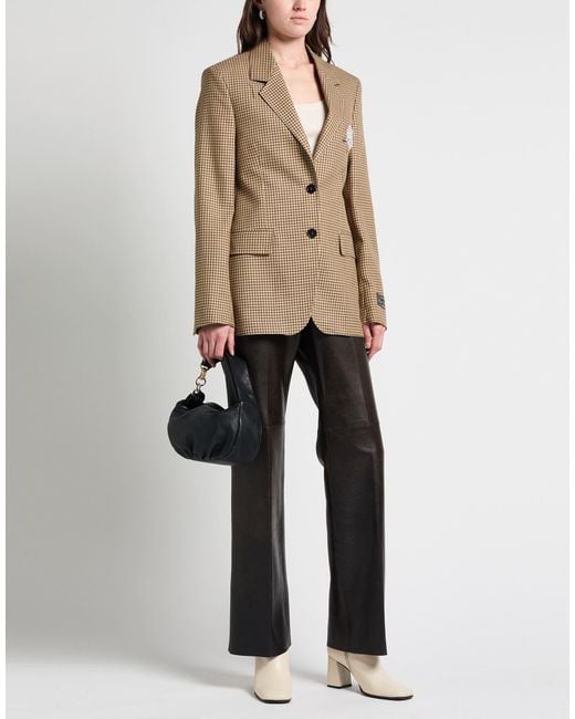 MSGM Brown Blazer Wool
