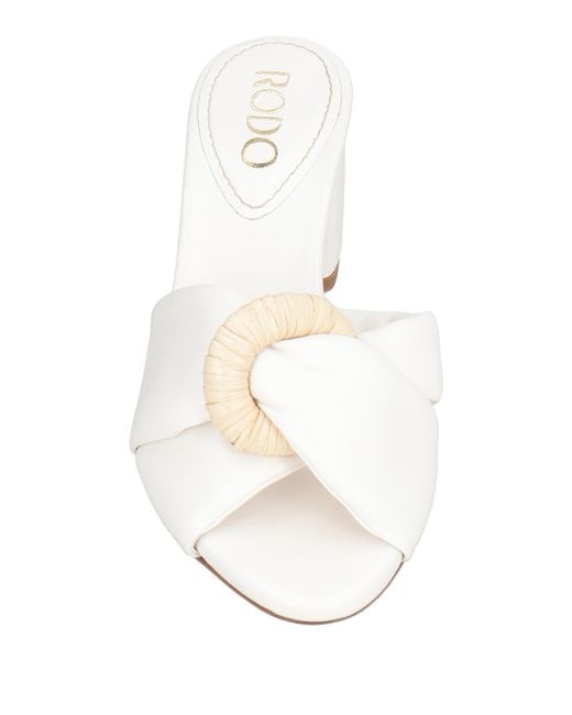 Rodo Natural Ivory Sandals Leather