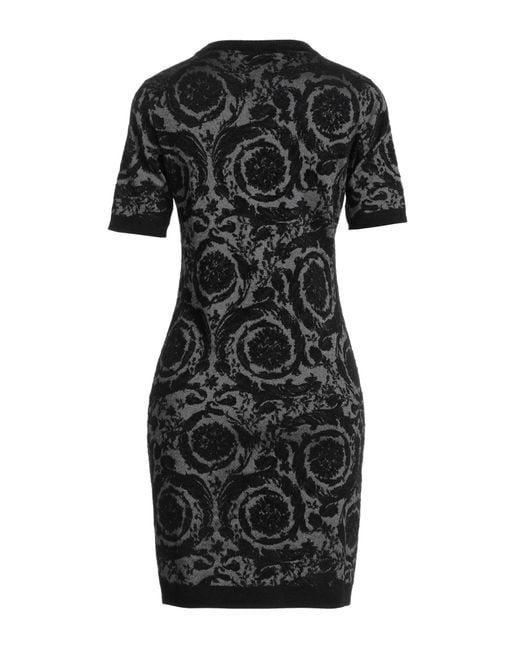 Versace Black Mini Dress Viscose, Polyamide, Polyester, Elastane