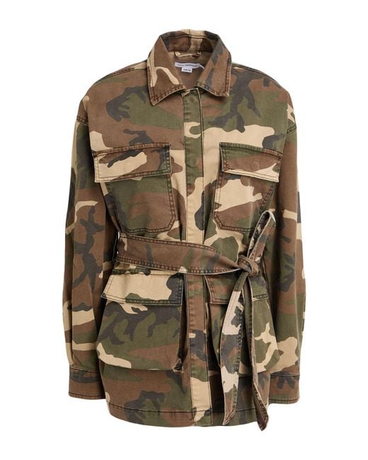 GOOD AMERICAN Green Military Jacket Cotton, Recycled Cotton, Elastane
