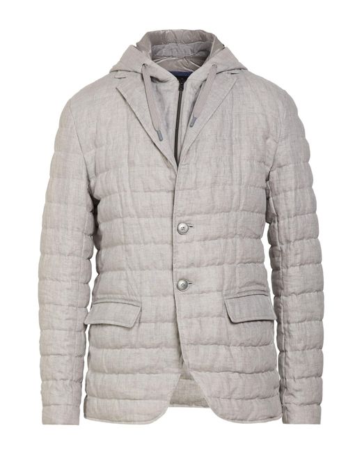 Herno Gray Puffer Linen for men