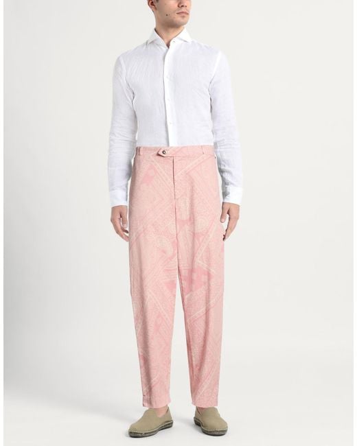 MAISON CRAZY WORKER 3.2 Pink Pants Cotton for men