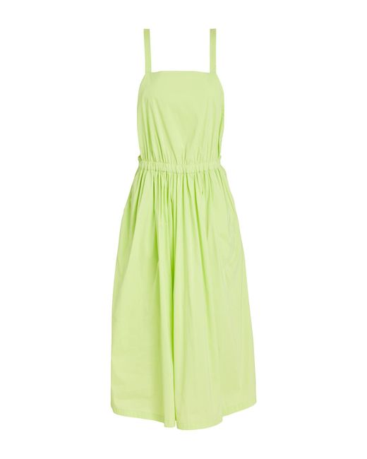 Liviana Conti Green Midi Dress Cotton, Polyamide, Elastane