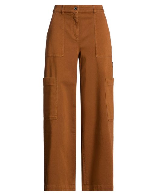 Pennyblack Brown Tan Pants Cotton, Elastane