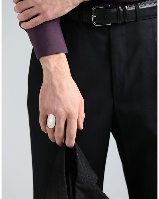 McQueen White Ring Brass for men