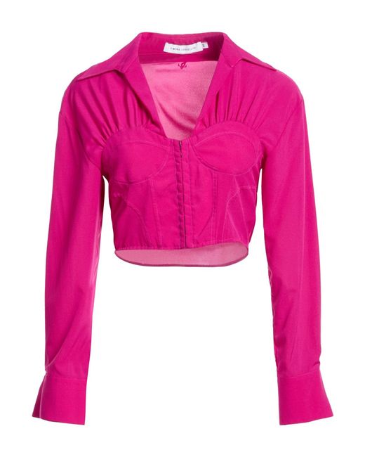 SIMONA CORSELLINI Pink Top Polyester, Elastane