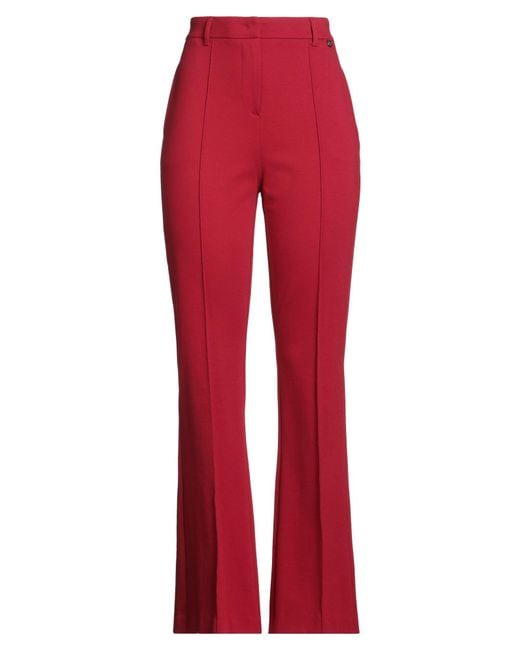 Rebel Queen Red Pants Viscose, Polyamide, Elastane