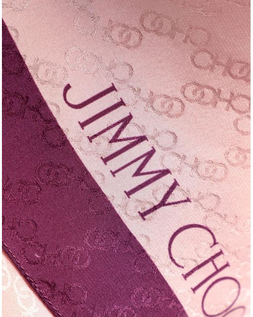 Jimmy Choo purple Silk Monogram Scarf