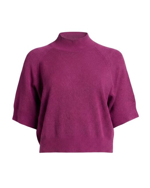 Manila Grace Purple Turtleneck Viscose, Polyester, Polyamide