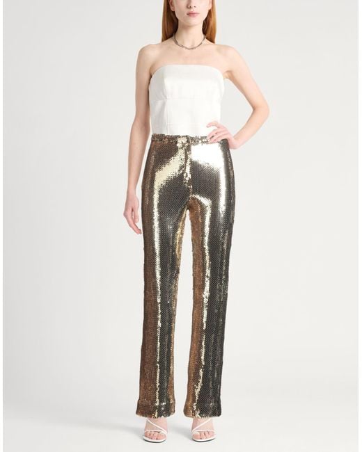 Rabanne Metallic Pants Cupro, Polyester, Polyamide